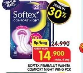 Promo Harga Softex Comfort Night  - Superindo