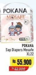 Promo Harga Pokana Mosafe Sap Diapers XL22 22 pcs - Alfamart