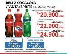 Promo Harga COCA COLA Minuman Soda All Variants per 2 pet 1500 ml - Alfamidi