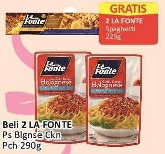 Promo Harga LA FONTE Saus Pasta Chicken Flavour Bolognese per 2 pouch 290 gr - Alfamart