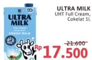 Promo Harga Ultra Milk Susu UHT Full Cream, Coklat 1000 ml - Alfamidi