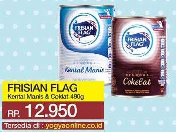 Promo Harga FRISIAN FLAG Susu Kental Manis Putih, Cokelat 490 gr - Yogya