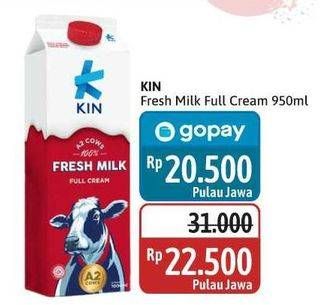 Promo Harga KIN Fresh Milk Full Cream 950 ml - Alfamidi