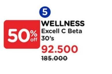Promo Harga Wellness Excell-C  Beta Glucan 30 pcs - Watsons