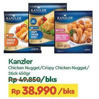 Promo Harga Kanzler Chicken Nugget Crispy, Original, Stick Crispy 450 gr - TIP TOP