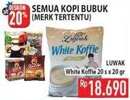 Promo Harga Luwak White Koffie per 20 sachet 20 gr - Hypermart