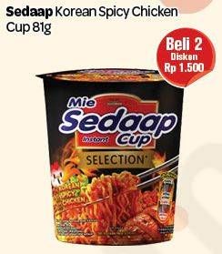 Promo Harga SEDAAP Korean Spicy Chicken per 2 cup 81 gr - Carrefour