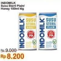 Promo Harga Indomilk Susu Steril Honey, Plain 189 ml - Indomaret