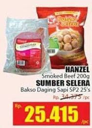 Promo Harga HANZEL Smoked Beef 200 g/SUMBER SELERA Bakso Daging Sapi SP2 25's  - Hari Hari