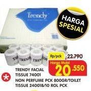 Promo Harga TRENDY Facial Tissue Non Parfumed 800gr/Toilet Tissue Rol  - Superindo