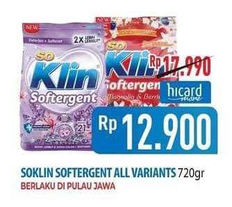 Promo Harga So Klin Softergent All Variants 720 gr - Hypermart