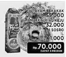 Promo Harga Ayam Bekakak + Muffin Ring + SOSRO Teh Botol  - LotteMart