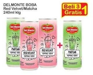 Promo Harga Del Monte Boba Drink Matcha, Red Velvet 240 ml - Indomaret