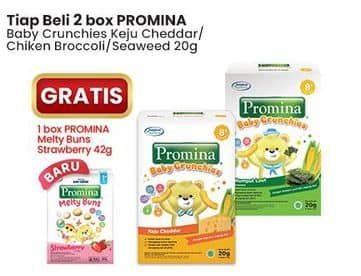 Promo Harga Promina 8+ Baby Crunchies Keju, Krim Ayam Brokoli, Seaweed 20 gr - Indomaret