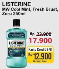 Promo Harga LISTERINE Mouthwash Antiseptic Cool Mint, Fresh Burst, Zero 250 ml - Alfamart