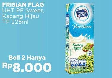 Promo Harga FRISIAN FLAG Susu UHT Purefarm Kacang Hijau, Sweet Delight per 2 box 225 ml - Alfamart