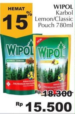 Promo Harga WIPOL Karbol Wangi Lemon, Classic Pine 780 ml - Giant