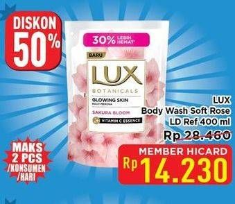 Promo Harga LUX Botanicals Body Wash Soft Rose 400 ml - Hypermart