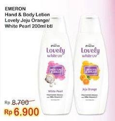 Promo Harga EMERON Lovely Hand Body Lotion Jeju Orange, White Pearl 200 ml - Indomaret
