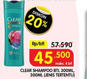 Promo Harga Clear Shampoo Hijab Pure 320 ml - Superindo