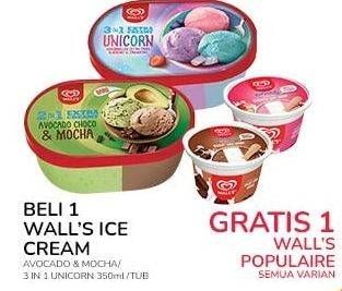 Promo Harga WALLS Ice Cream Avocado Choco Mocha, Unicorn 3 In 1 350 ml - Indomaret