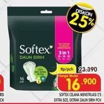 Promo Harga Softex Celana Menstruasi Extra Size, All Size Daun Sirih 2 pcs - Superindo