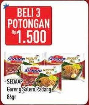 Promo Harga SEDAAP Mie Goreng Salero Padang per 3 pcs 86 gr - Hypermart