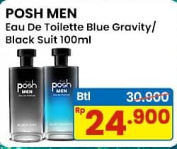 Promo Harga Posh Men Eau de Toilette Blue Gravity, Black Suit 100 ml - Indomaret