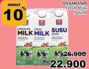 Promo Harga DIAMOND Fresh Milk 946 ml - Giant