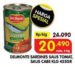 Promo Harga Del Monte Sardines Tomat, Cabe 425 gr - Superindo