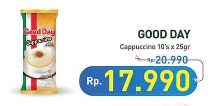 Promo Harga Good Day Cappuccino per 10 sachet 25 gr - Hypermart