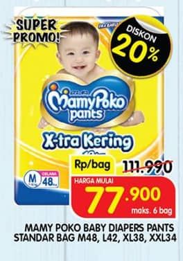 Promo Harga Mamy Poko Pants Xtra Kering L42, M48, XL38, XXL34 34 pcs - Superindo