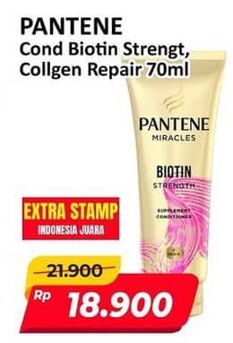 Promo Harga Pantene Conditioner Miracle Biotin Strength, Collagen Repair 70 ml - Alfamart