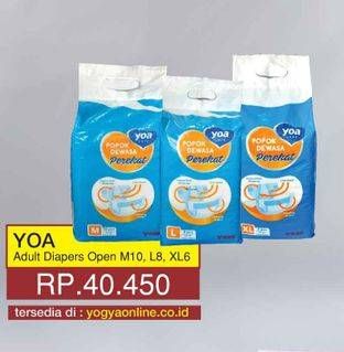 Promo Harga YOA Adult Diapers M10, L8, XL6  - Yogya
