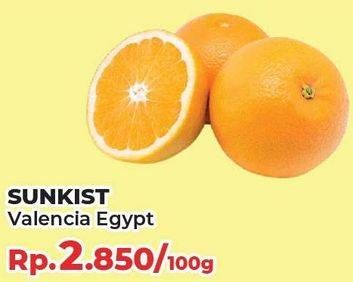 Promo Harga Jeruk Sunkist Valencia Mesir per 100 gr - Yogya