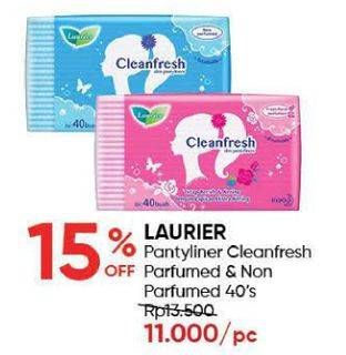 Promo Harga Laurier Pantyliner Cleanfresh Perfumed, NonPerfumed 40 pcs - Guardian