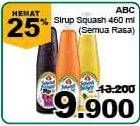 Promo Harga ABC Syrup Squash Delight All Variants 460 ml - Giant