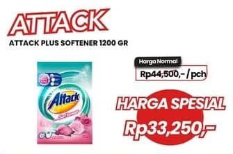 Promo Harga Attack Detergent Powder Plus Softener 1200 gr - Carrefour