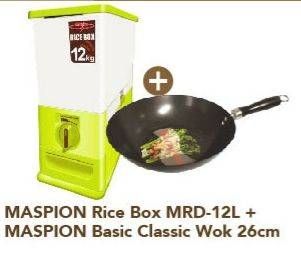 Promo Harga Maspion Rice Box + Basic classic Wok  - Carrefour