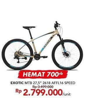 Promo Harga EXOTIC MTB 2618 AH 27.5 inch 18 Speed  - Carrefour