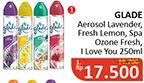 Promo Harga GLADE Aerosol Lavender, Fresh Lemon, Spa, Ozone Fresh, I Love You 250 ml - Alfamidi