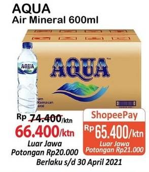 Promo Harga AQUA Air Mineral Kecuali 600 ml - Alfamart