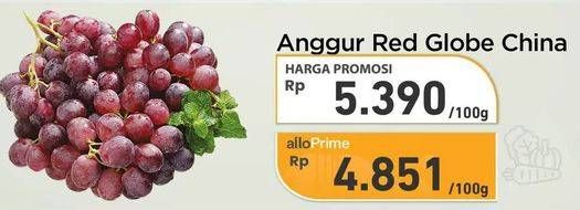 Promo Harga Anggur Red Globe per 100 gr - Carrefour