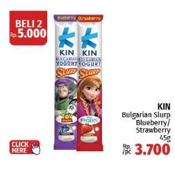 Promo Harga KIN Bulgarian Yogurt Slurp Kids Blueberry, Strawberry 45 gr - LotteMart