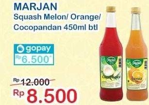 Promo Harga MARJAN Syrup Squash Melon, Orange, Coco Pandan 450 ml - Indomaret