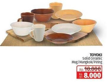 Promo Harga TOYOKI Solid Ceramic Mug/Plate/Bowl  - Lotte Grosir