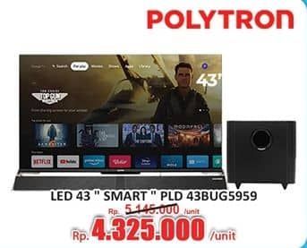 Promo Harga Polytron 4K UHD Smart Cinemax Soundbar Google TV 43 Inch PLD 43BUG5959  - Hari Hari