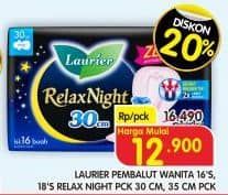 Promo Harga Laurier Relax Night 30cm 16 pcs - Superindo
