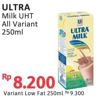 Promo Harga Ultra Milk Susu UHT All Variants 250 ml - Alfamidi