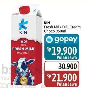 Promo Harga KIN Fresh Milk Full Cream, Chocolate 950 ml - Alfamidi